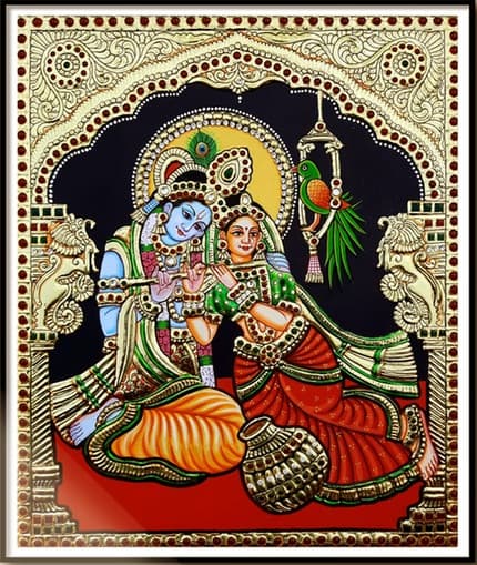 Tanjore Art - Regal paintings with gold foil and intricate details